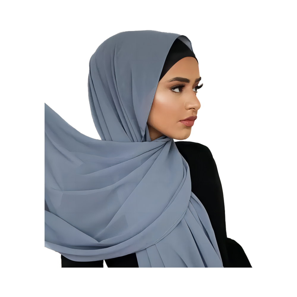 Однотонный шифоновый шарф с пузырьками для женщин, модный мягкий хиджаб, длинный шарф, шарфы с запахом