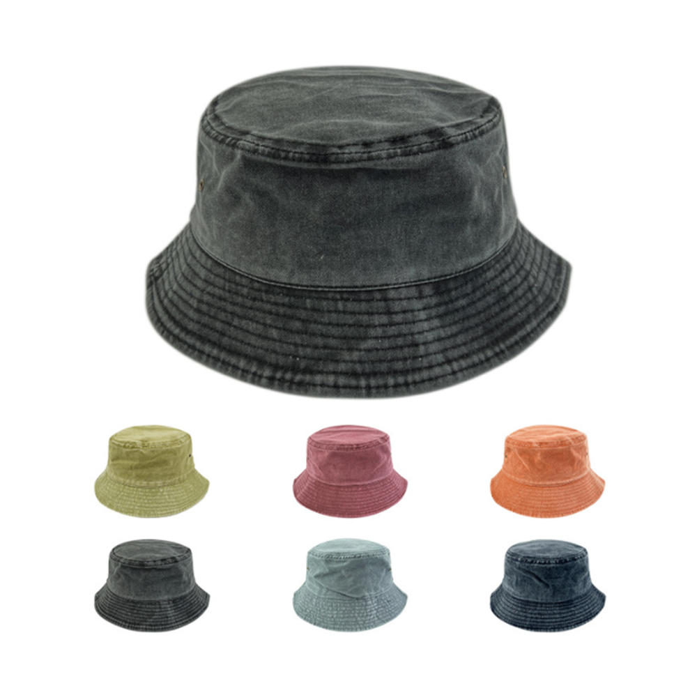 Панамы-ведра из 100% мытья из хлопка, упаковываемые летние уличные кепки, дорожные пляжные шляпы от солнца, простые цвета для мужчин и женщин